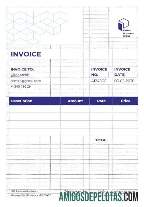 imprimível Modelo de fatura de consultor de negócios